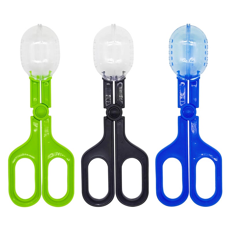 ZLY 3 Pack Reptile Feeding Clamp,Reptile Poop Scoop Reptile Feeding and Cleaning Tool,Plastic Reptile Feeding Clamp for Tortoise Lizard Frog Spider and Other Small Animals - Image 1